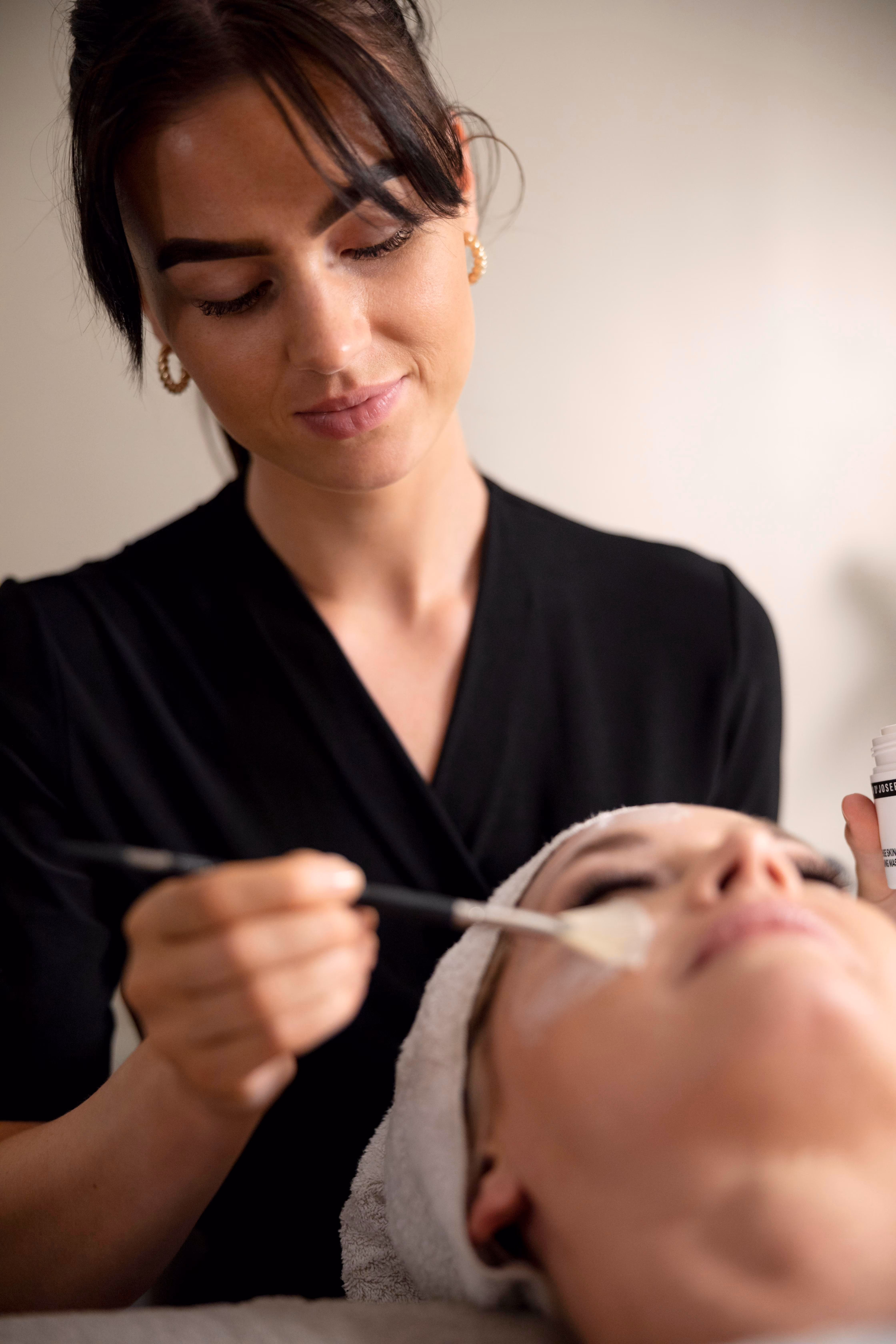 Considered facial treatment in the clinic